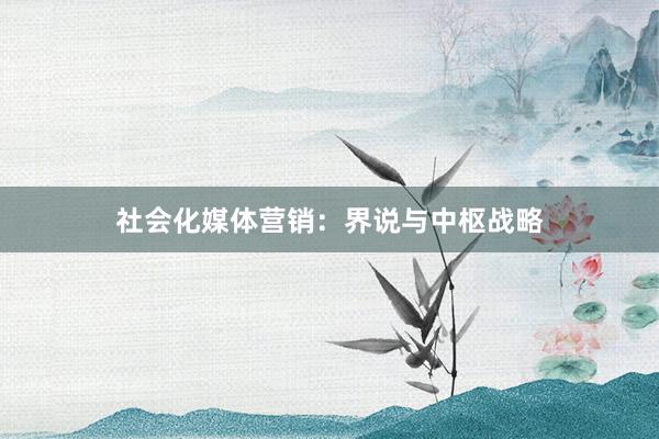 社会化媒体营销：界说与中枢战略